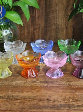 琉璃莲花供水杯佛堂中式法器净水杯佛前摆件七色供台中式佛具