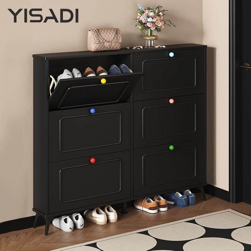 黑色实木超薄鞋柜家用门口翻斗鞋柜法式室外鞋架2025款入户玄关柜,住宅家具,鞋柜,淘宝优惠券,粉丝福利购,淘宝优惠卷