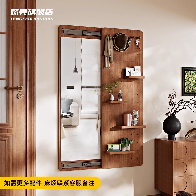 隐形穿衣镜推拉关闭隐藏全身镜子
