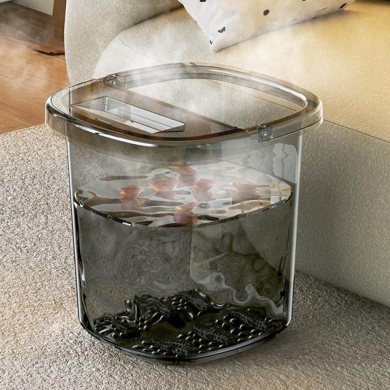 泡脚桶带脚底按摩家用足浴盆透明PET塑料高深洗脚大号泡脚桶盆