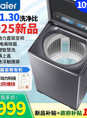 海尔双动力波轮洗衣机全自动家用10公斤一级能效bz659max6mbde689
