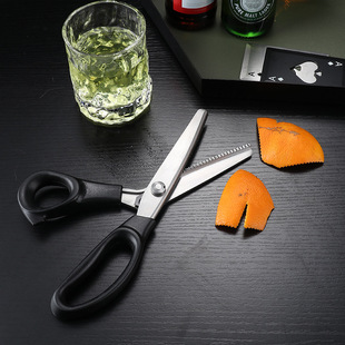 饰 饰剪刀剪橙皮调酒师装 酒吧商店花边剪鸡尾酒装 饰专用剪刀水果装