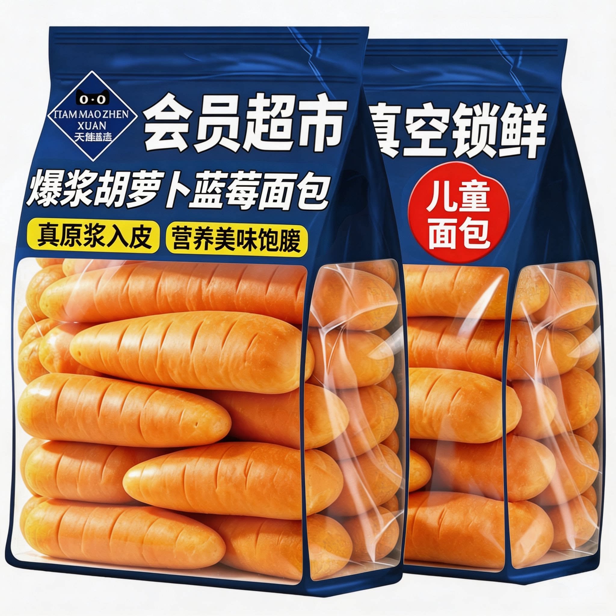 央妈推荐真果添加胡萝卜蓝莓面包