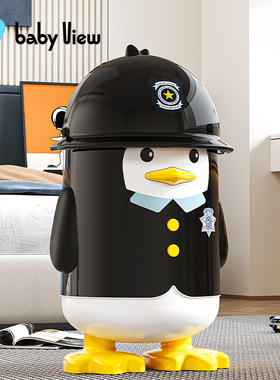 Babyview企鹅警长垃圾桶家用2025新款客厅轻奢高档带盖卫生间专用