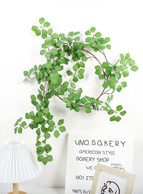 中式禅意婚庆造景观音莲叶 家居摆件拍照道具仿真绿植观音叶藤条