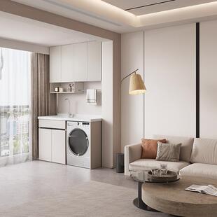 批洗衣机阳台一体柜组合蜂窝铝洗衣柜洗衣池台盆伴侣带搓板脸盆可