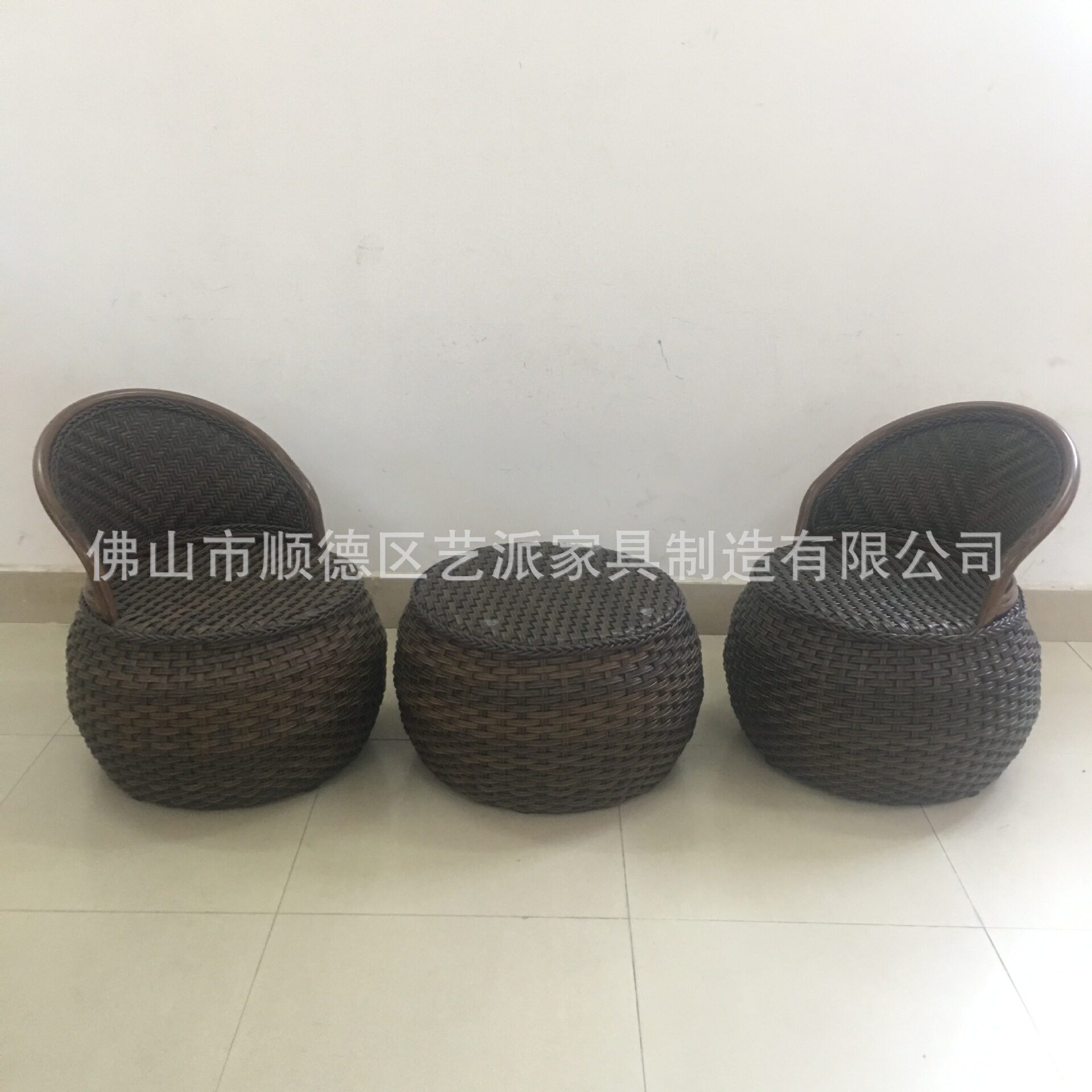 户外桌椅茶几椅子休闲藤编家具编藤座椅藤椅子藤茶几 三件套8