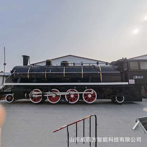 大型铁艺蒸汽机车模型 景区复古火车头车厢餐厅民宿铁艺摆件