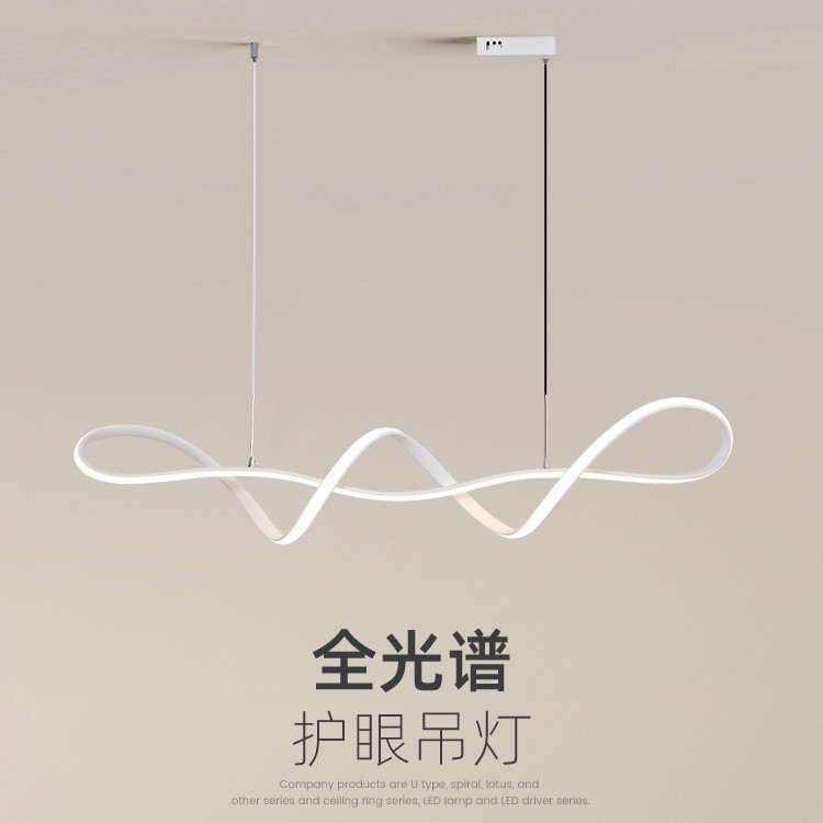 餐厅吊灯极简北欧风饭厅餐桌灯简约现代创意设计师款长条吧台灯