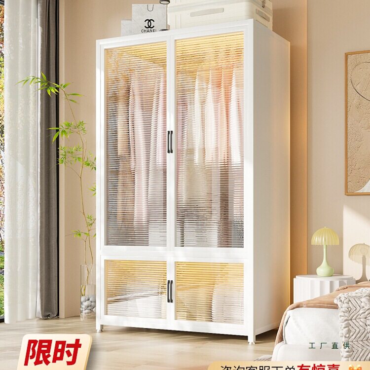 简易衣柜卧室家用出租房用组装金属全钢架新款衣橱小户型收纳柜子
