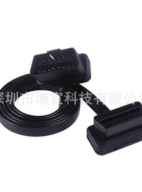 10pcs/lot汽车诊断连接线扁线汽车OBD2延长线60CM公对母16PINOBD