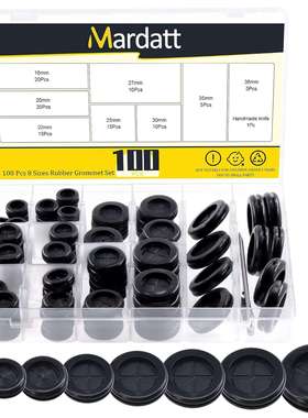 Mardatt 101 Pcs 8 Sizes Rubber Grommet Set, 16-38mm Double S