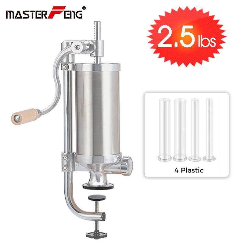 2.5磅不锈钢手动灌肠机家用制作腊肠机立式香肠机灌肠器