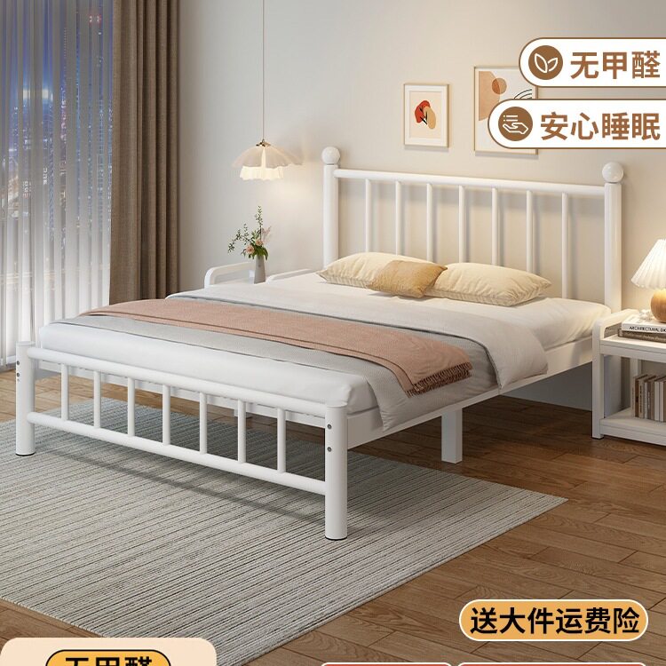 铁艺床家用儿童床欧式不锈钢铁床单人公寓宿舍出租房用加厚铁床架
