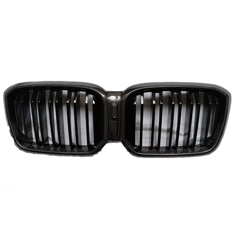 适用于宝马X3 G01 X4 G02后期碳纤维双杠亮黑中网 碳纤前杠格栅