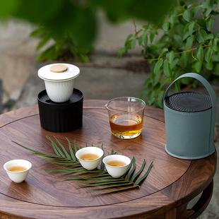 便携旅行茶具套装功夫盖碗防烫户外陶瓷过滤泡茶壶快客杯