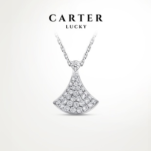 足银正品999纯银满钻银杏叶裙子项链女生2025新款轻奢小众高级感