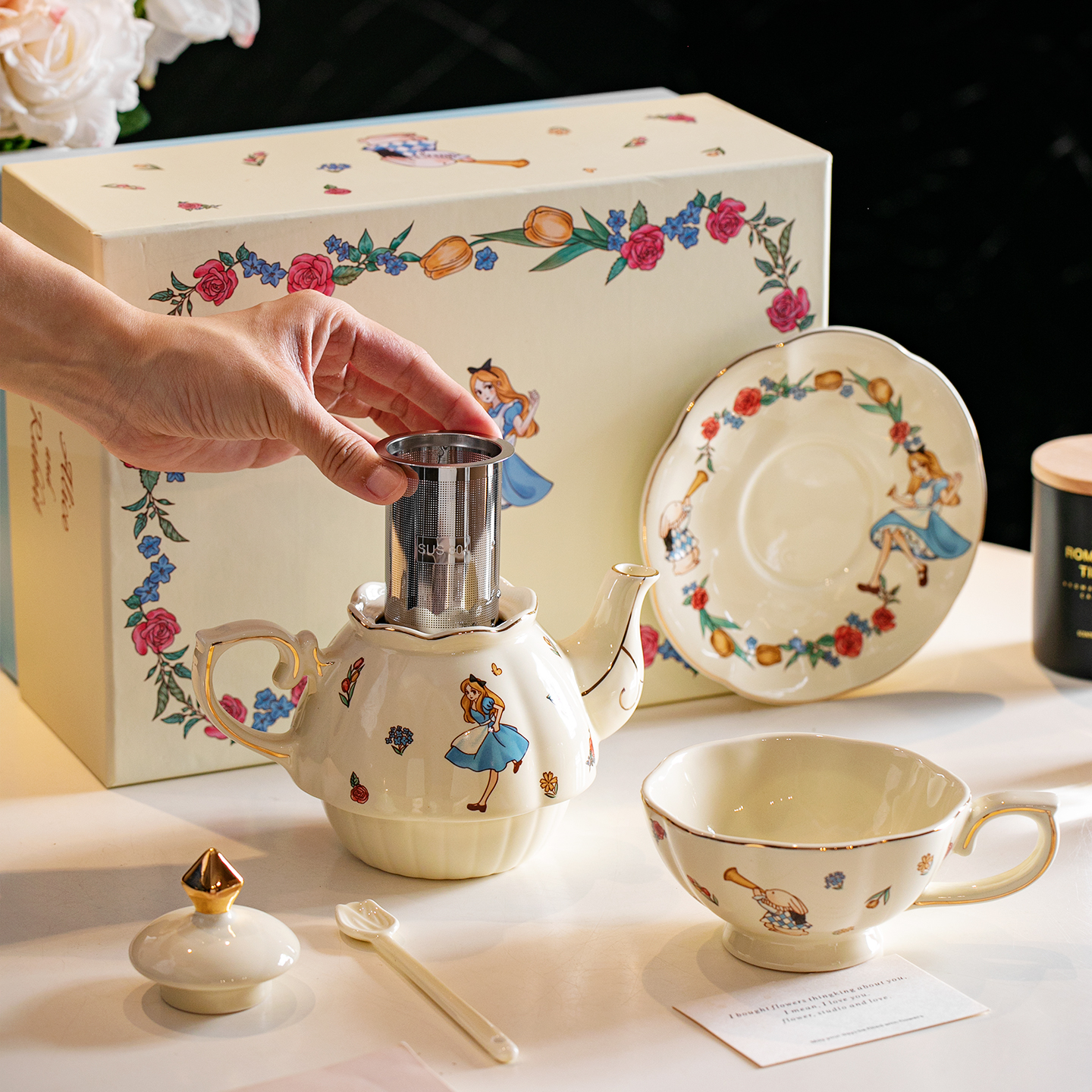 爱丽丝茶具礼盒套装高颜值下午茶闺蜜生日礼物女生乔迁新居伴手礼