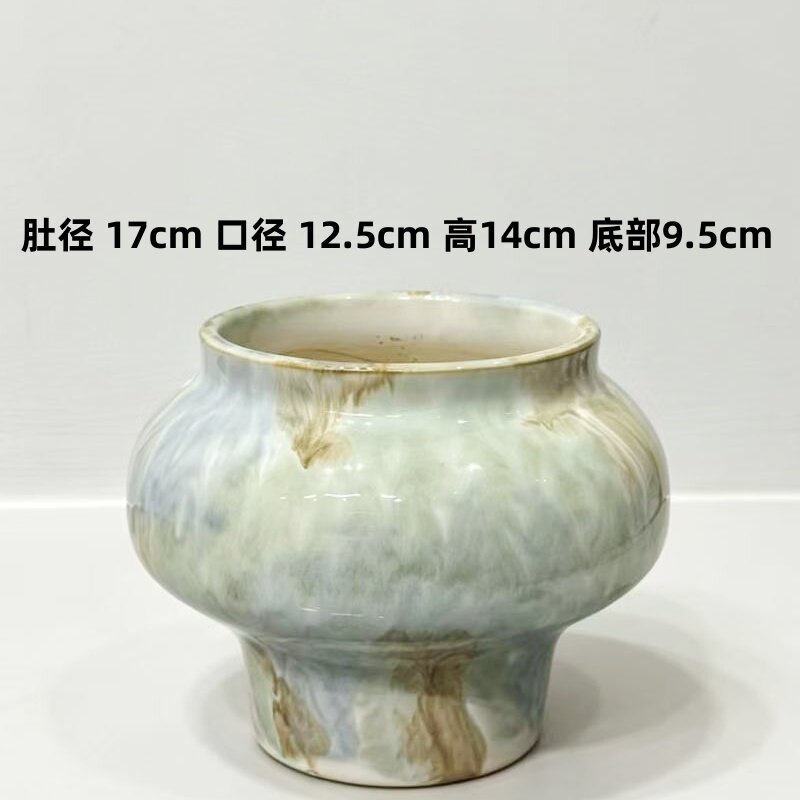 四款艺术窑变花盆合集 轻奢ins风家用室内绿植盆栽软装摆件