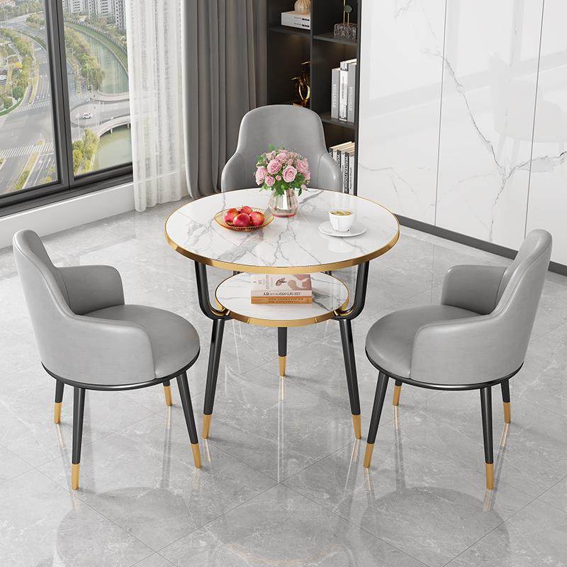 网红洽谈接待客厅一桌三椅组合休息区阳台休闲出租屋小圆桌带椅子