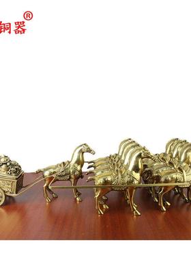 宇卓铜器纯铜马拉车一二 三 四 五 六七八九马拉车工艺品摆件
