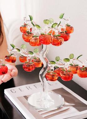 艺术琉璃柿子树摆件现代事事如意别墅客厅酒柜玄关乔迁送礼装饰品