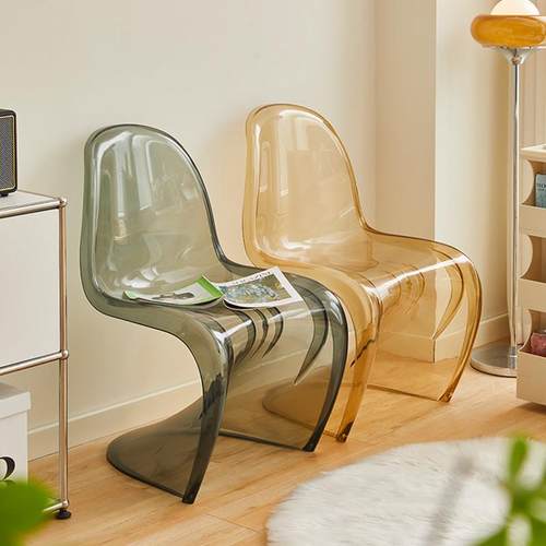 家用北欧潘东椅轻奢高级感餐椅简约现代网红餐桌椅塑料可叠放椅子