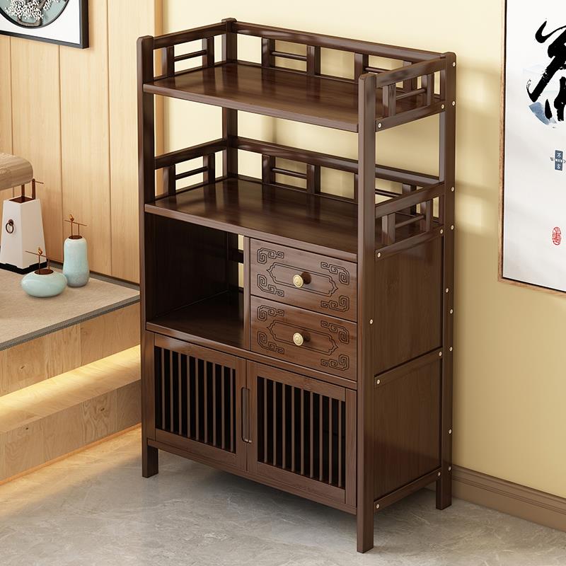茶水柜置物架实木客厅餐边柜泡茶台桌边柜办公室茶具茶叶储物收纳