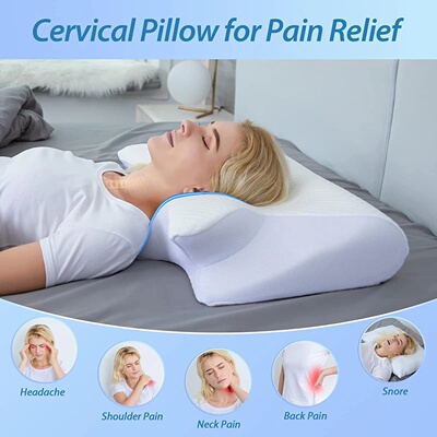 1pc Memory Foam Cervical Pillow, 2 in 1 Ergonomic Contour O