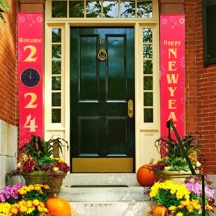 1Pair New Year Couplet Door Banner Decor 2024 Festive Hangi