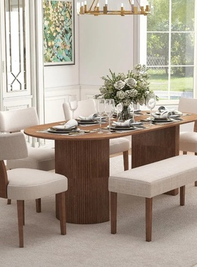 Farmhouse Upholstered Dining Bench Seat 45 Linen Entryway B