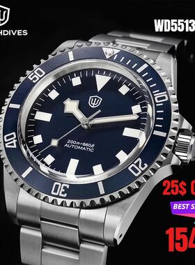 Watchdives WD5513 V2 PT5000 Vintage Sub Dive Watch Sapphire