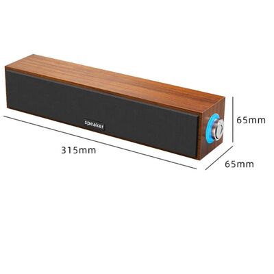 New Long Strip USB Wired Bluetooth Dual Speakers Wooden Smal
