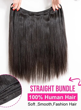 Wewave 1B Black Bone Straight Human Hair Bundles 30 Inch 1/