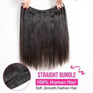 Wewave 1B Black Bone Straight Human Hair Bundles 30 Inch 1/