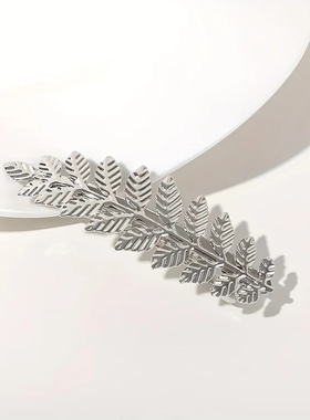Alloy Leaf Hair Clips, Minimalist Sweet Style Spring Hairpi