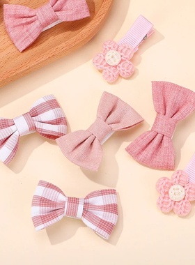 RAINBOW BOWS 10Pcs/set Handmade Fabric Printed Barrette Bou