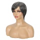 Pix Cut Short Ombre Hair Pixie Human Layered Wig Grey