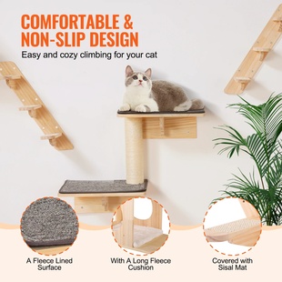 SucceBuy Wall Mounted Cat Shelves Cat Wall Shelves and Perc