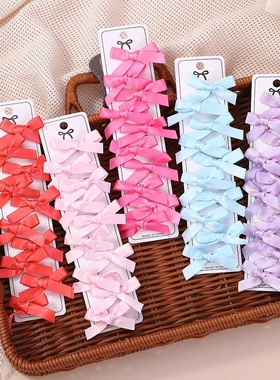10Pcs/lot Mini Bowknot Hair Clips Sweet Solid Color for Bab