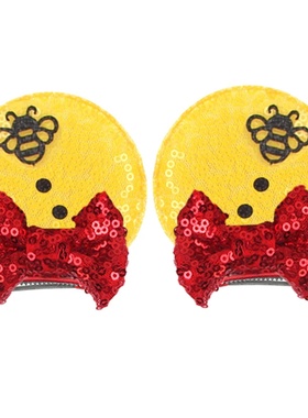 Disney Cartoon 2.8'' Sequins Mouse Ears Bow Clips Glitter H