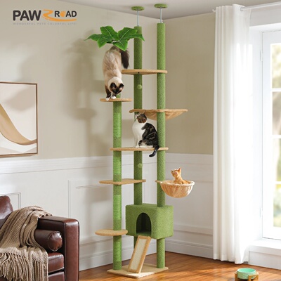 Floor to Ceiling Cat Tree with Sisal Scratching Posts Cozy