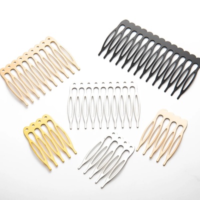 10Pcs 5-22 Teeth Black Side Combs Metal Hair Hairpin Clips