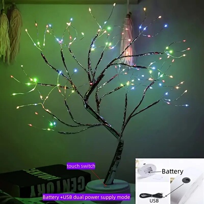 1PC Colorful Bonsai 108 LED Tree Light With Battery&USB Pow