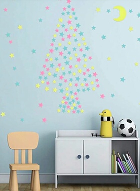 100/50/3pcs Glow in The Dark 3D Stars Moon Wall Stickers Lu