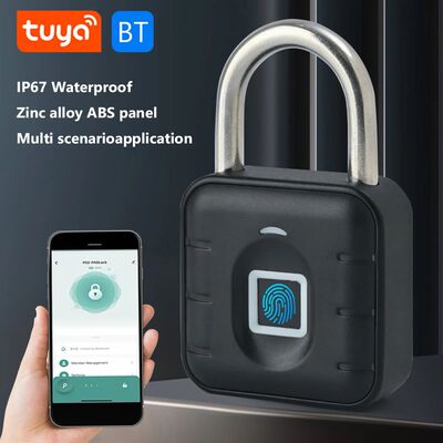 Electronic Lock Tuya Bluetooth Fingerprint Padlock Digital L