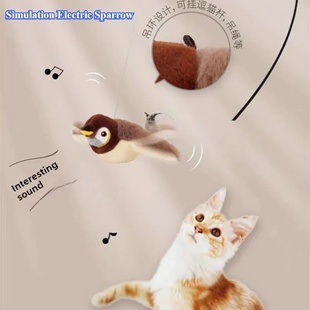 Interactive Cat Toys Rechargeable Flying Bird Cat Toy Chirp