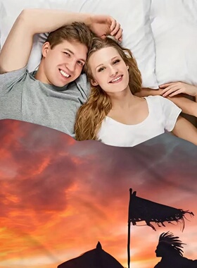 1pc Rider at Sunset Digitally Printed Design Blanket, Perfe