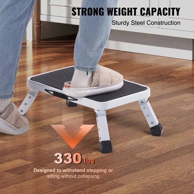 3-speed adjustable folding step stool for adults and senior
