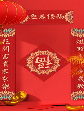 5pcs Spring Festival couplets, Chinese New Year couplets, h